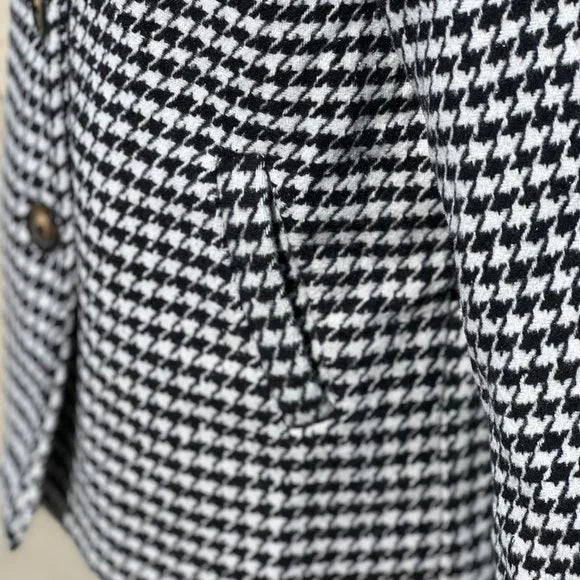 Eboo Kids' Black and White Houndstooth Print Coat / Jacket