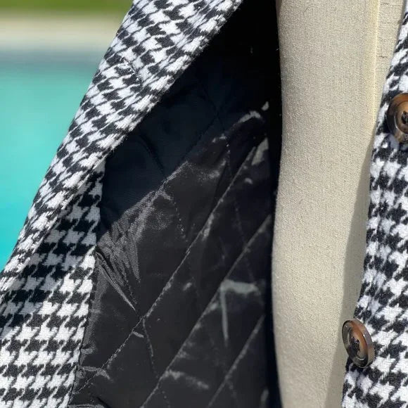 Eboo Kids' Black and White Houndstooth Print Coat / Jacket