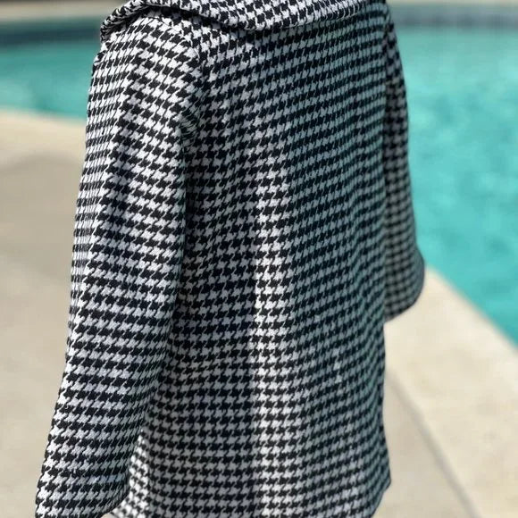 Eboo Kids' Black and White Houndstooth Print Coat / Jacket