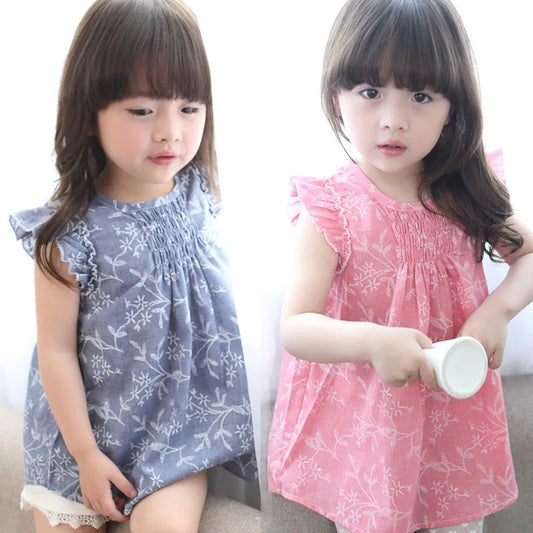 Eboo Floral Ruffled Sleeveless Dress for Girls