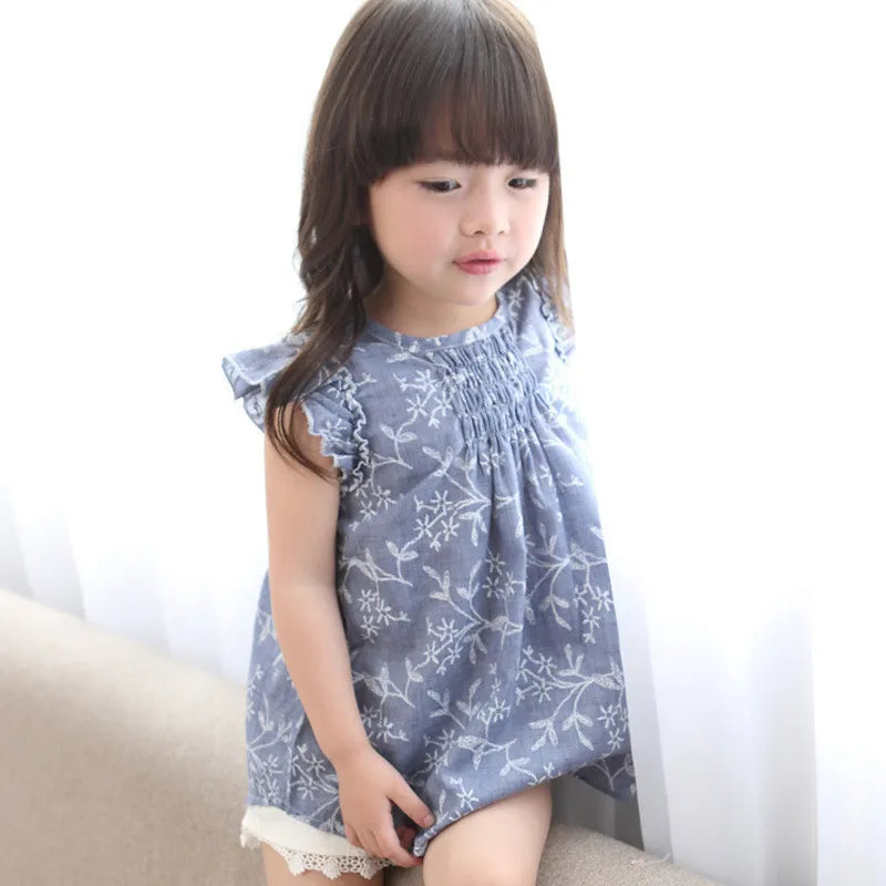 Eboo Floral Ruffled Sleeveless Dress for Girls