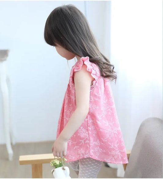 Eboo Floral Ruffled Sleeveless Dress for Girls