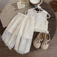 Eboo Girl's Princess Style Set Summer New Children Baby Casual Hollow Lace T-shirt+Pants 2pcs Suit