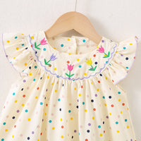 Eboo children's Clothing girls' round-neck flower positioning embroidered dress