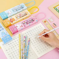 5Pcs/Box Stationery Sets Pencil Eraser Sharpener Ruler