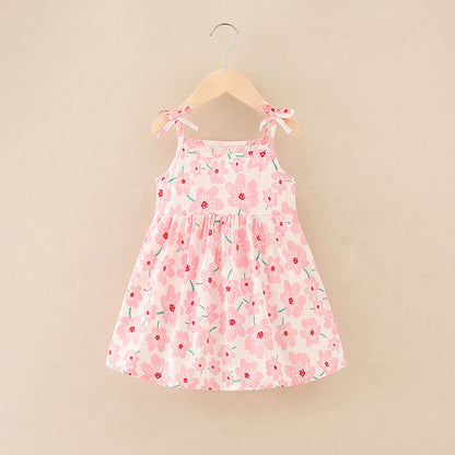 Eboo Adorable Pink Floral Sundress for Little Girls