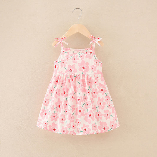 Eboo Adorable Pink Floral Sundress for Little Girls