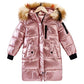 Eboo Kids Metallic Winter Fur Hood Coat Warm & Stylish Puffer Jacket (Pink)