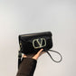 Eboo Luxe Metallic V-Logo Mini Crossbody Bag with Magnetic Flap