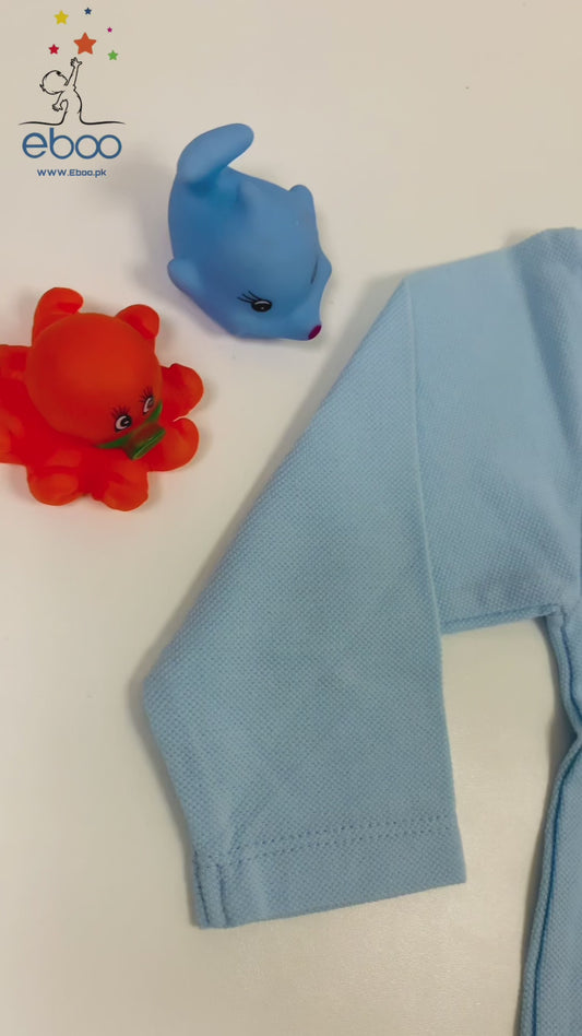 Baby Boy’s Light Blue Romper With Free Kids Glasses