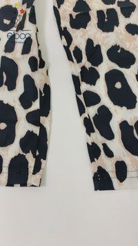 Eboo leopard print short sleeve suit girls round neck short