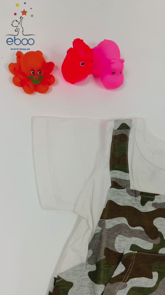 Military Babie Romper for Party With Free Kids Glasses