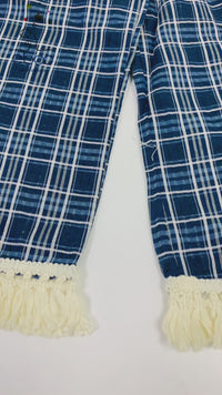 Eboo Girls Korean Summer Plaid Vest Wide Leg Pants 2pcs Outfits