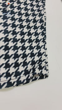 Eboo Girl Houndstooth Print Open Front Coat With Cami Top & Leggings