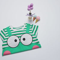 Eboo Cute Frog Print Short Sleeve Romper