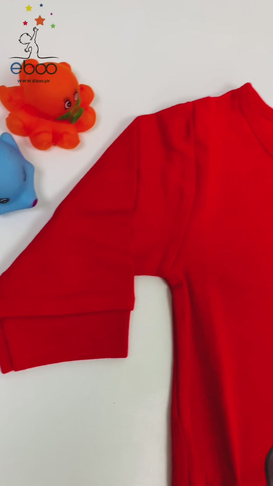 Eboo Red Monkey Romper for Baby Boys