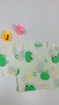 Eboo Cute Frog Printed Dress 2Pcs Set