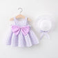 Eboo Toddler Baby Girl Summer Sleeveless Flying Sleeve Printed Bowknot Dress