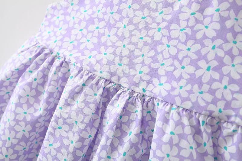 Eboo Toddler Baby Girl Summer Sleeveless Flying Sleeve Printed Bowknot Dress
