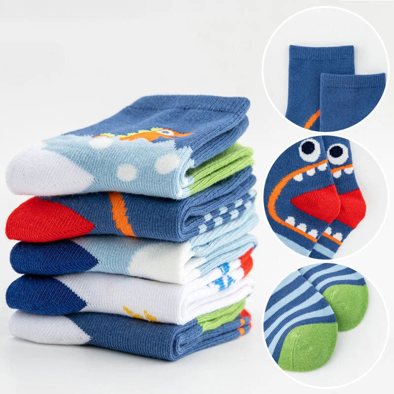 5 Pairs Kids Baby Girls Boys Toddlers Warm Socks