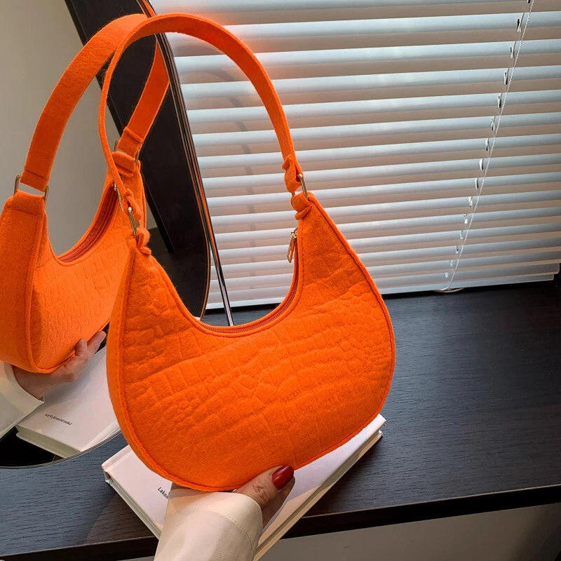 Eboo Women Felt Cloth Stone Patterned Shoulder Bags