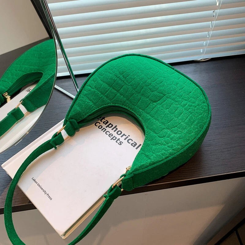 Eboo Women Felt Cloth Stone Patterned Shoulder Bags