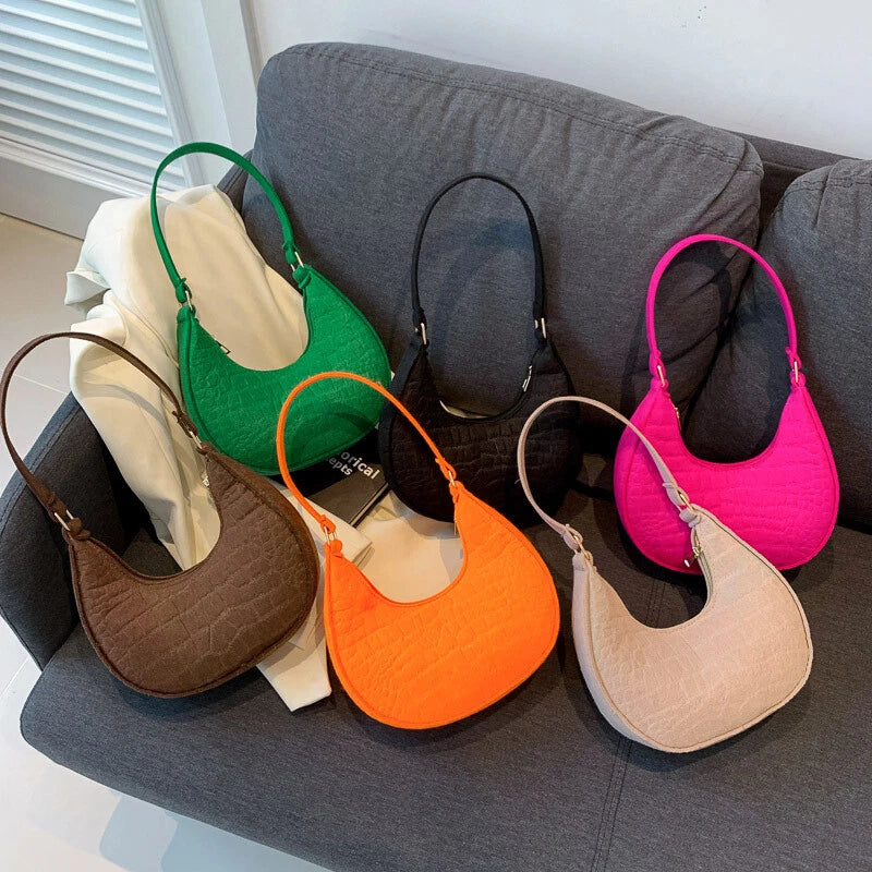 Eboo Women Felt Cloth Stone Patterned Shoulder Bags