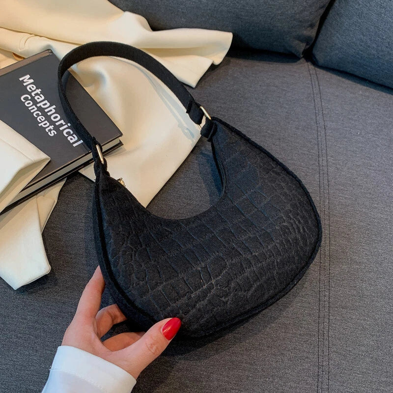 Eboo Women Felt Cloth Stone Patterned Shoulder Bags