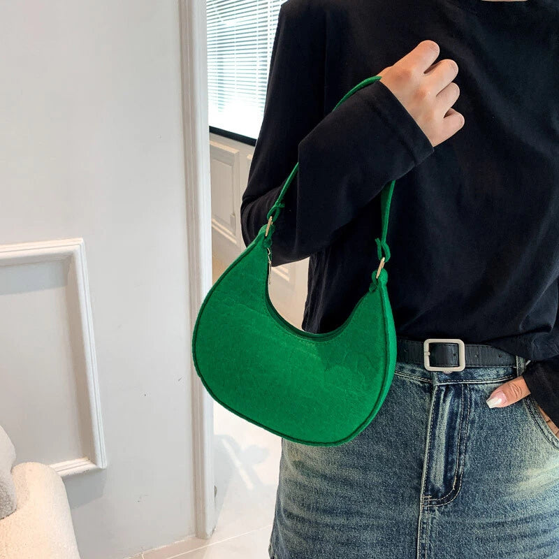 Eboo Women Felt Cloth Stone Patterned Shoulder Bags