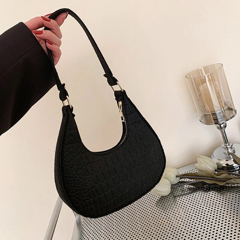 Eboo Women Felt Cloth Stone Patterned Shoulder Bags