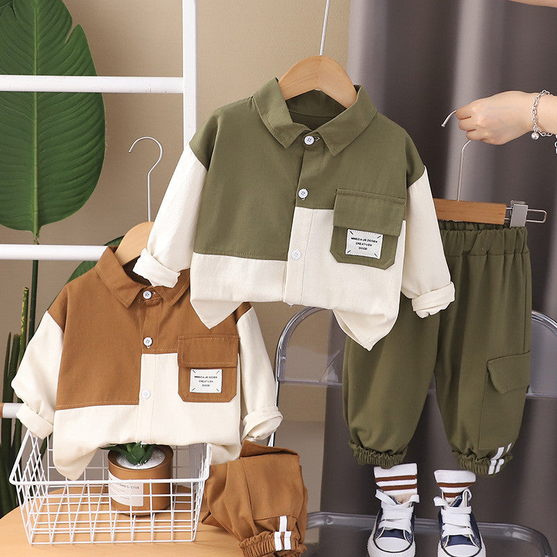 Eboo Boys blocked Shirt With Jogger Set