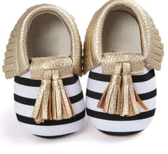 B&W Striped Shoes for Baby Girl