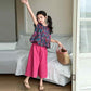 Eboo Stylish 2PCS Set Floral shirt and Soft Wide Leg Pant Outfit