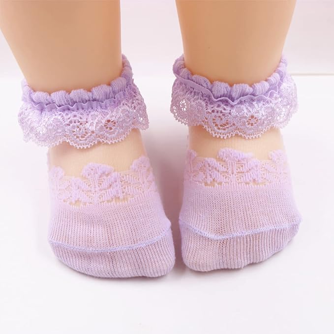 Eboo Baby Girls Lace Flower Ankle Socks