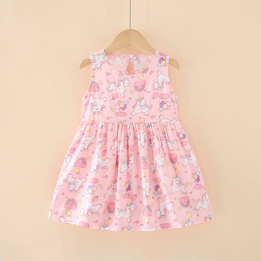Eboo Unicorn,Rainbow Printed Girl Dress Summer - New & Elegant