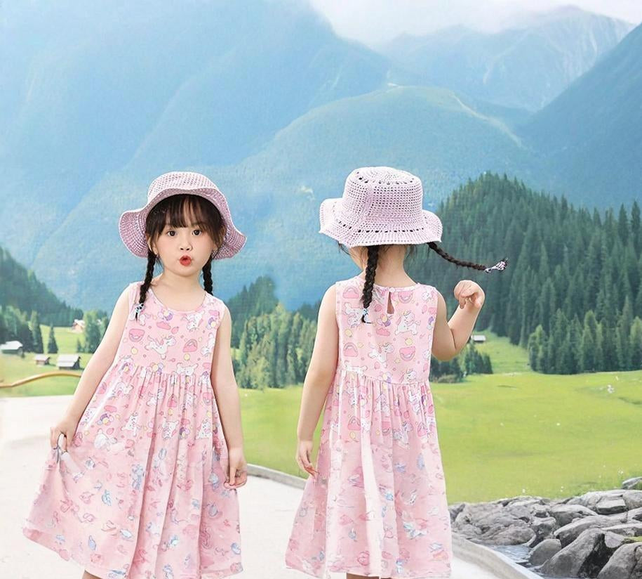 Eboo Unicorn,Rainbow Printed Girl Dress Summer - New & Elegant