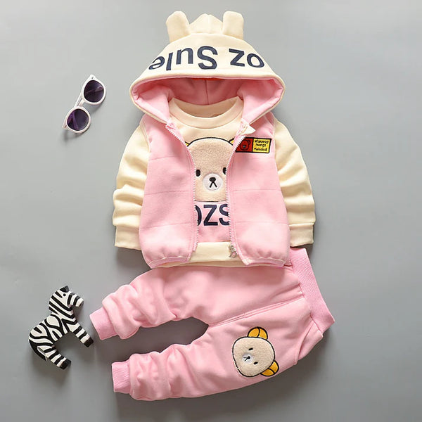 Baby GirlÃ¢??s 3-Piece Set Ã¢?? Pink Hoodie, Vest & Pants 4 Winters