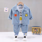 Baby Boy’s Smiley Corduroy Jacket & Pants Set